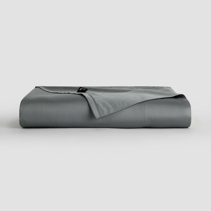 Lençol de cima cinza bambu roupa de cama by Momo Cotton – tecido de cetim 300 fios, suave, respirável e sustentável.