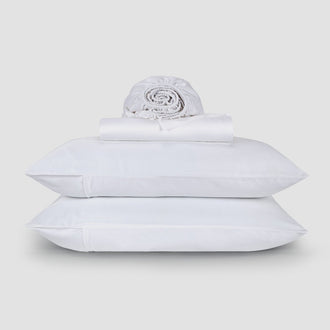 White Bamboo Top Sheet by Momo Cotton – 300 thread count sateen, soft, breathable and sustainable.