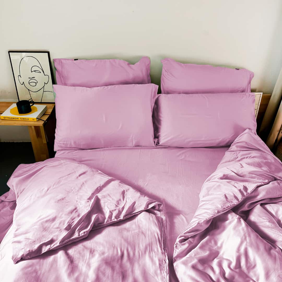 Violet bamboe dekbed double set – dekbed en kussens, zacht, ademend en duurzaam beddengoed